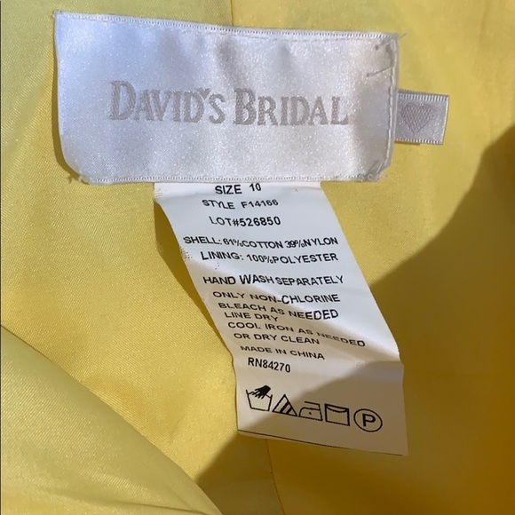 David’s Bridal Yellow Strapless Dress - Picture 7 of 7